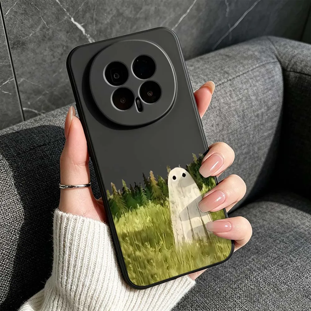 Spooky Halloween Ghost Cartoon Phone Case - Black