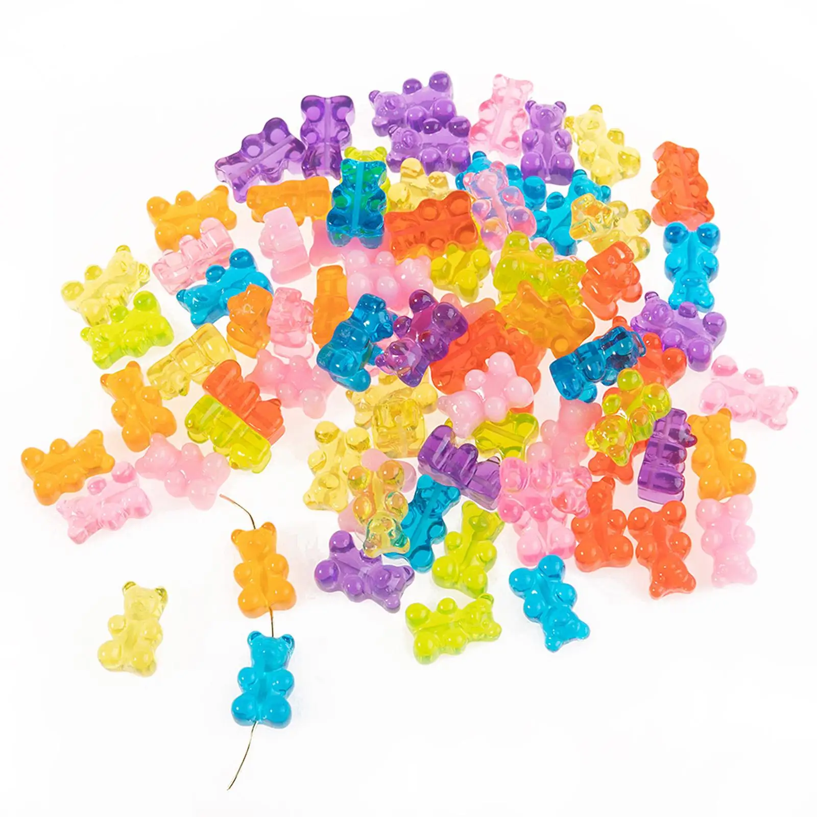 50 Pieces Gummy Bear Charms Flatback DIY Supplies for Decoration Children