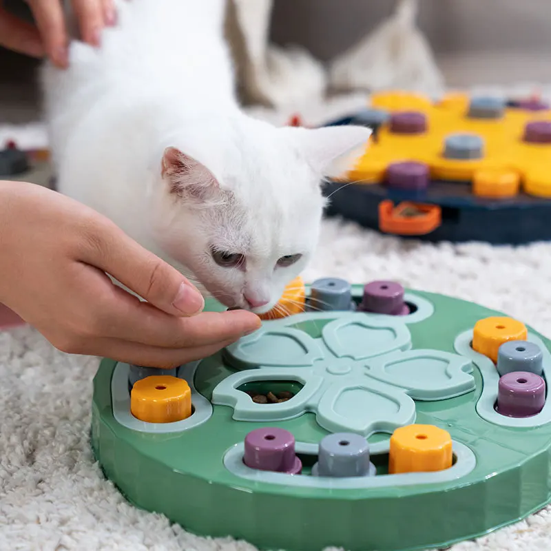 Cat Puzzle Feeder Toy Slow Food Dispenser with Funny Balls Cats Treat  Interactive Game Level 1-2 Mental Stimulation Treasure Box - AliExpress