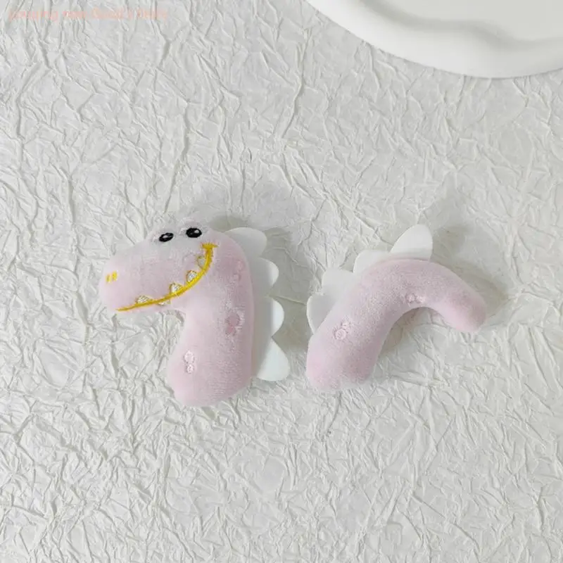 49ME 5set Cartoon Dinosaur Shape Head/Tail Shape Applique for DIY Doll Toy Hat Sewing Supplies Patches Hair Clip Decor