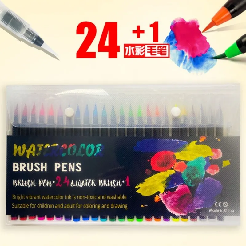 48pcs Hand painted Pen DIY Art Watercolor Drawing Kits Kids Painting Brush