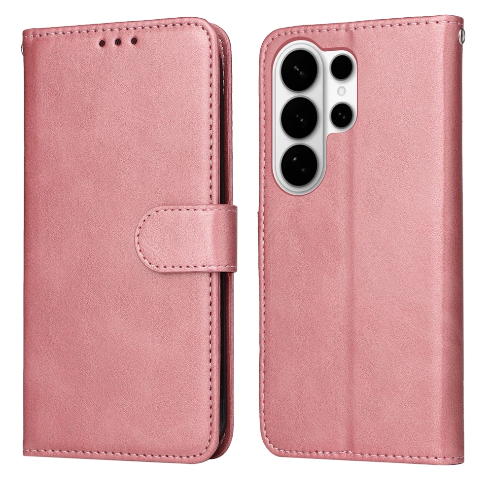 Premium Magnetic Leather Flip Wallet Case with Kickstand - Classic Business Design