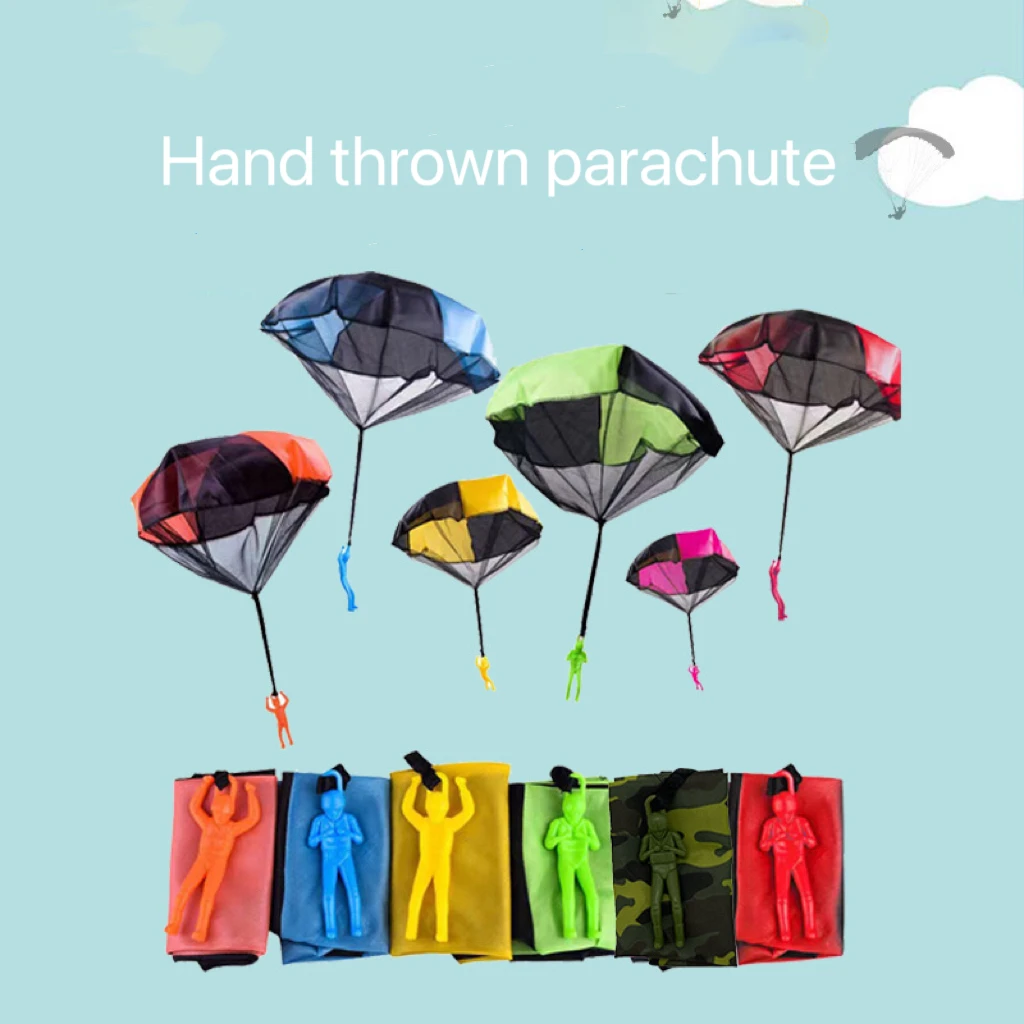 4pc hand werfen fallschirm kinder mini fallschirm outdoor strands pielzeug pädagogisches eltern kind unterhaltung spielzeug – Detail 5