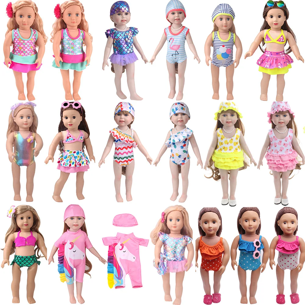 18 Inch American Doll Girls Doll Clothes Swimsuit Doll Bikinis Bathing
