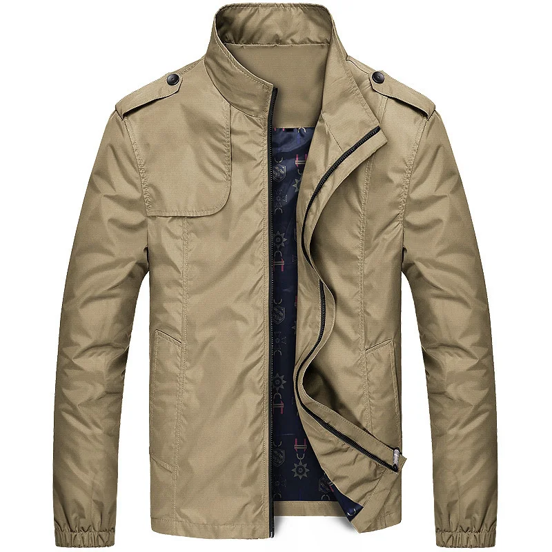 

Outdoor Military Tactical Stand Collar Jacket Outwear Windbreaker Solid Men Trekking Camping Fishing Travel Sports Coat 5XL