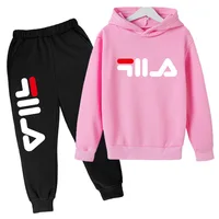 Kids Autumn Spring Trend Casual Tracksuits 3-14 Years Boys and Girls Hoodie+Pants 2pcs Suits Children Daily Outfits Clothes Sets 2