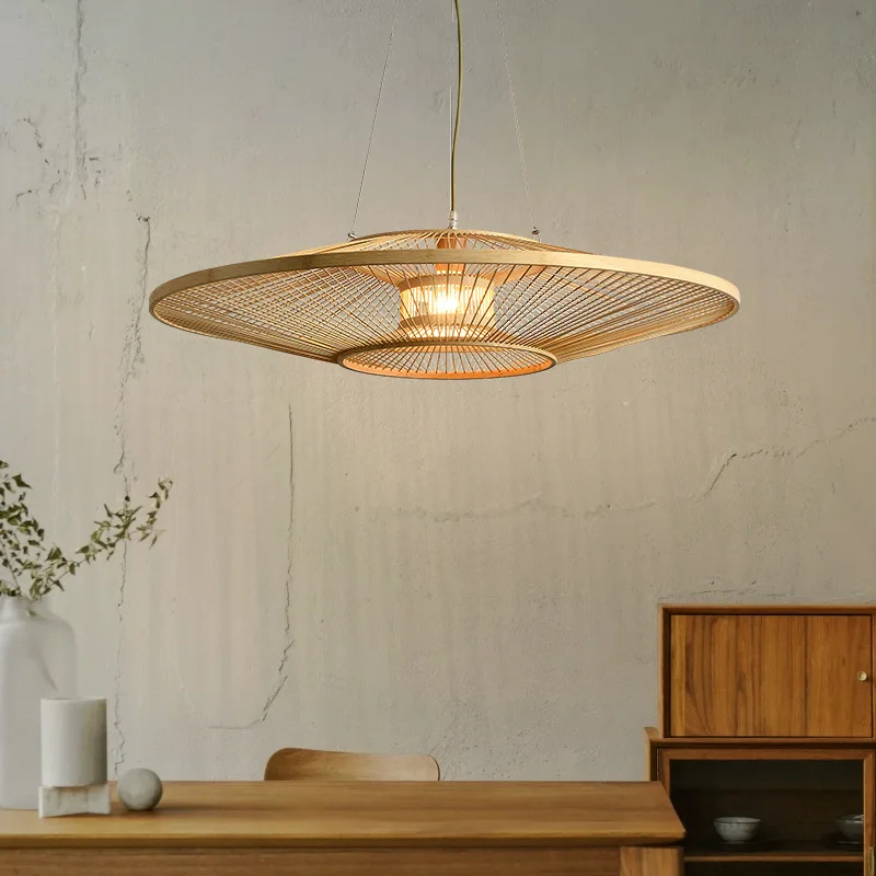 

Modern hand woven Vintage rattan bamboo Candlestick, living room, bedroom, dining room, garden chandelier, home decoration