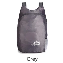 Ultra-Light Foldable Waterproof Sports Backpack - Portable Outdoor Travel Bag for Camping, Running, Fitness, and Shopping (Grey)