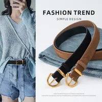 Ceinture en cuir suédé pour femme, design de luxe, décontracté, polyvalent, sangle de taille d'affaires, ceinture structurée Chimpin 1