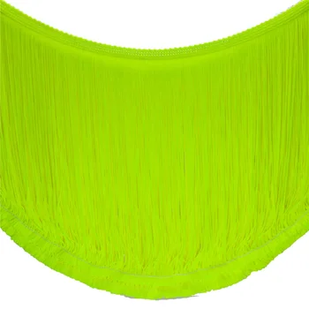 5 Yard frangia nappa pizzo per abito latino morbido Nylon Macrame Samba Dancewear finiture fai da te Neon Fluorence cucito trim 18CM