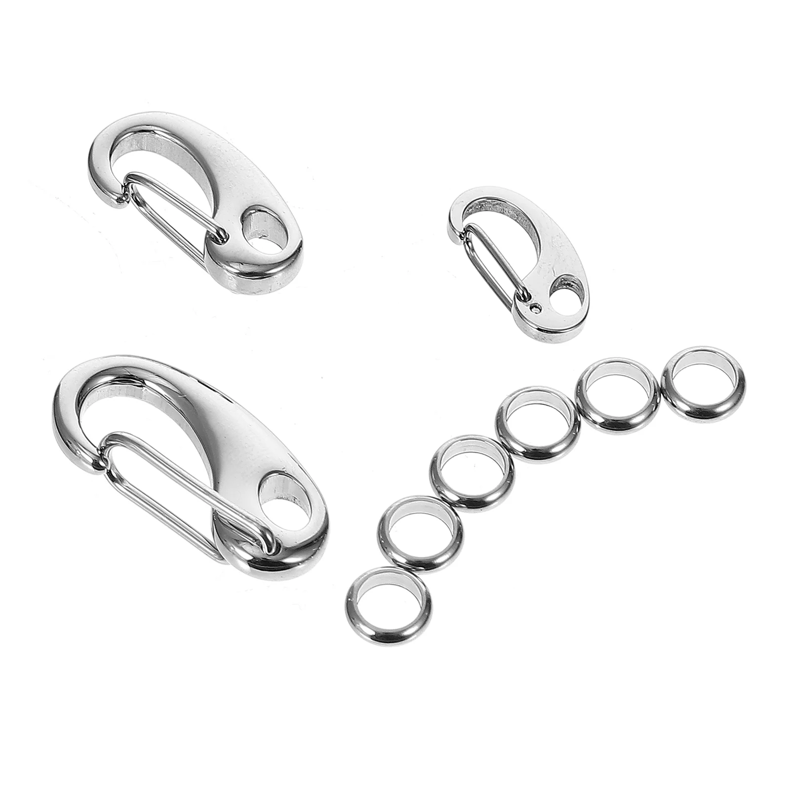 

3Pcs Stainless Steel Pet Tag Quick Clip Split Load Hooks with 6Pcs Rings