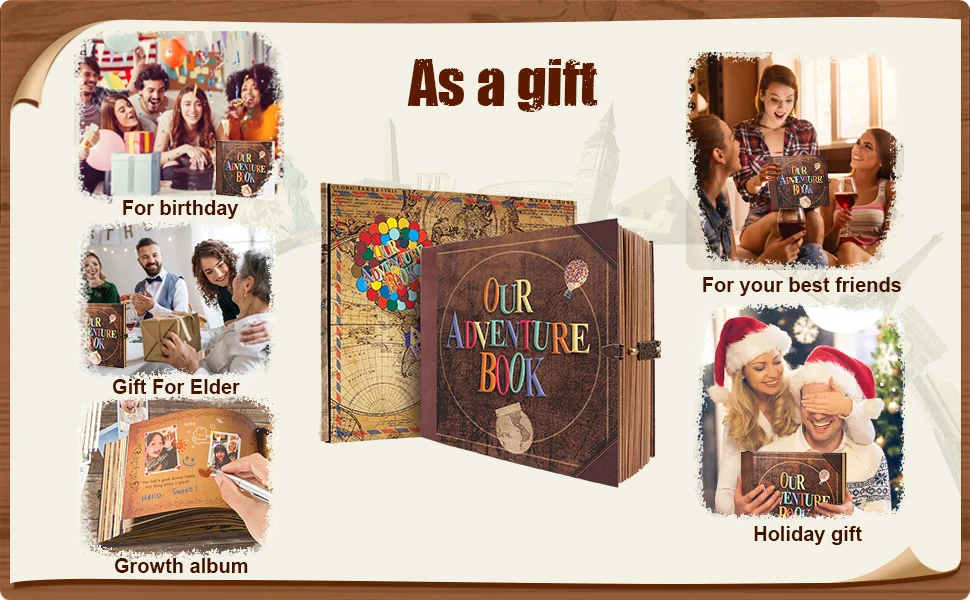 MyGiftHome Our Adventure Book Scrapbook Photo Album 146 Pages