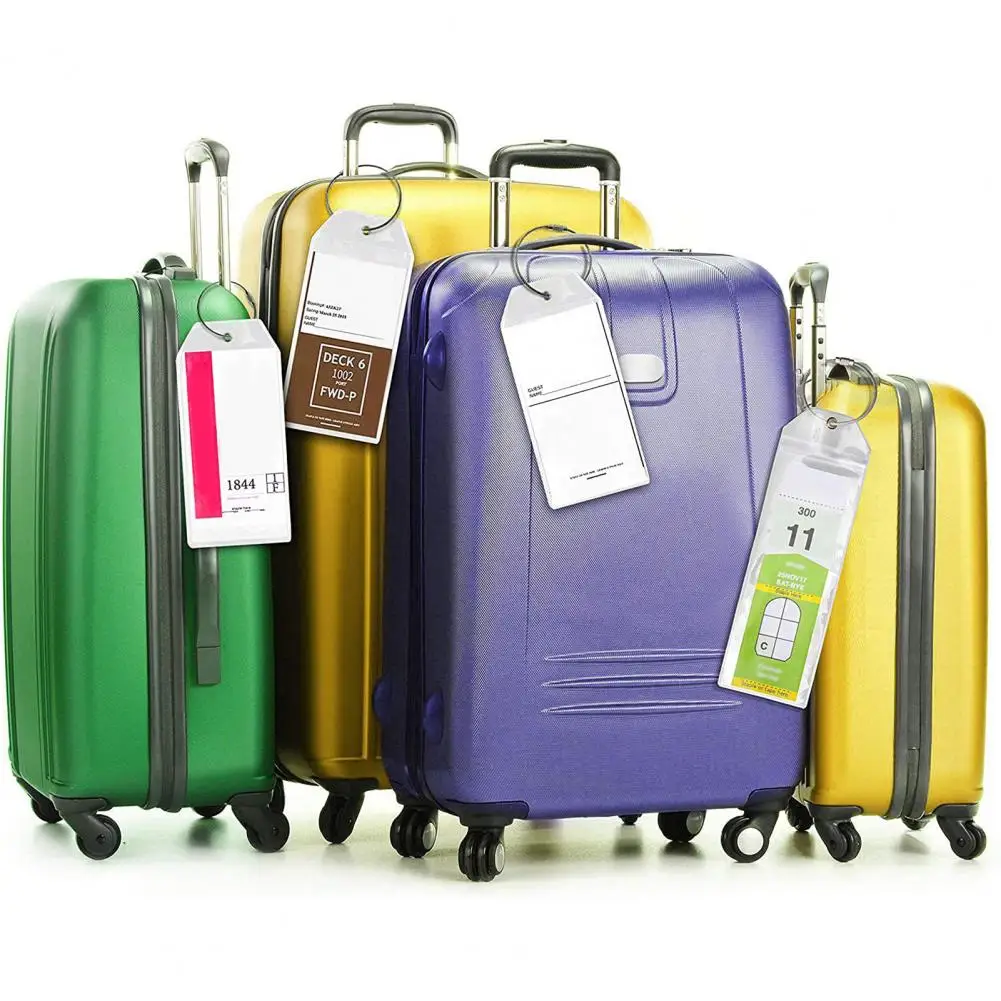 Luggage Tag Holder Waterproof Cruise Luggage Tag Set with Zip Seal Holder 10 Pcs Reusable Carnival Essentials for Document 2