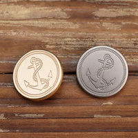 6pcs Mens Suit Buttons Boat Anchor Silver Rose Gold Zinc Alloy Metal Button Shank Sleeve Sewing Accessories Classic Simple 1