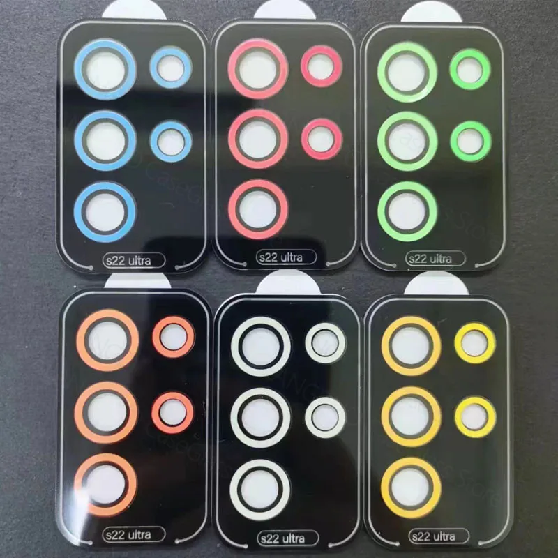 Per Samsung Galaxy S22 Ultra Luminoso Camera Lens Protector Lega di Alluminio Metallo Temperato Pellicola Obiettivo di Vetro s22ultra acces_voghion.com