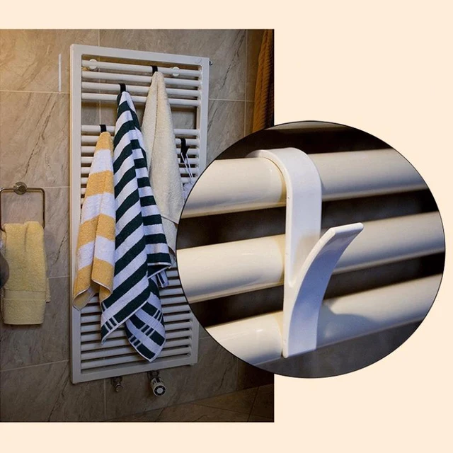 Cintres pour serviettes chauffantes, crochets de radiateur polyvalents pour manteau et vêtements, support pour écharpe, crochet de bain, 2 à 6 pièces 2