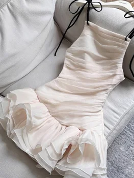 Women's High End Luxury Bow Puffy Evening Dress, Summer Elegant Spaghetti Strap Party Prom Dress, Cute Sweet Dating Wear 1