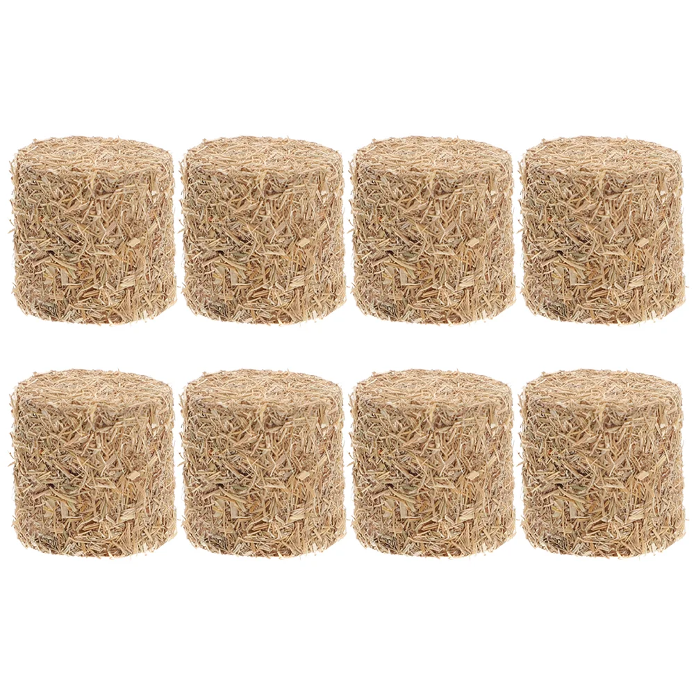 

8 Pcs Haystack Props Miniature Hayrick House Dollhouse Model Fake Ornament Wooden Simulated Photo