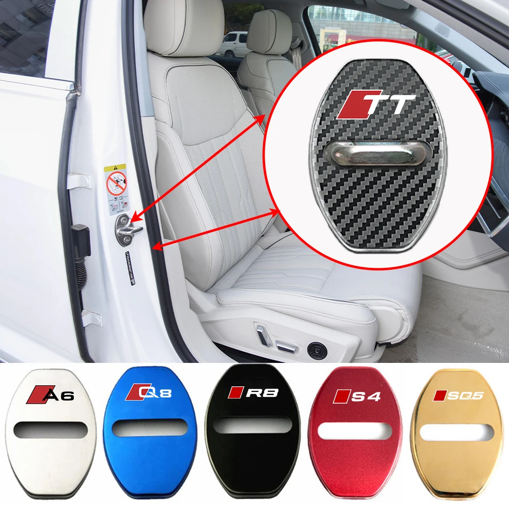 Lot De 4 Protections De Serrure De Portière Voiture En Silicone Noir - Anti-poussière, Anti-bruit - Faciles à Coller