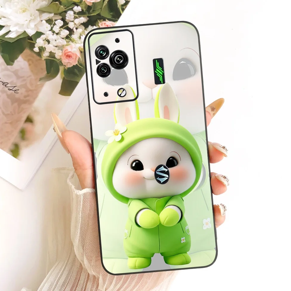 Cute Cat & Butterfly Design Silicone Case - Black Shark 5 Pro
