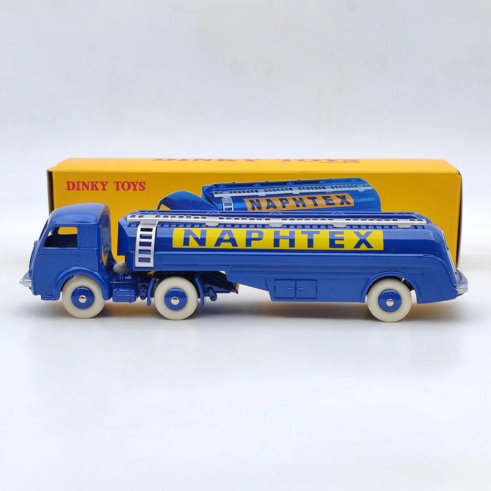 Atlas Dinky Toys 32Cb Tracteur Panhard Avec Semi-Remorque Citerne "Naphtex" Collezione Auto Modelli Pressofusi Blu