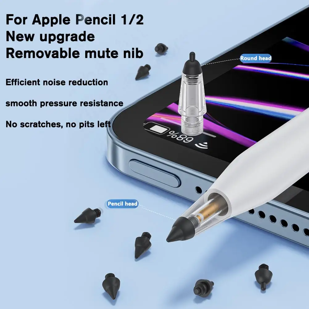 

Улучшенный силиконовый резиновый наконечник стилуса для Apple Pencil 1 2 USB C iPencil износостойкая сменная ручка для планшета бесшумный Запасной наконечник I9L0