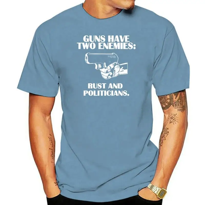 

Guns Have Two Enemies.. Black T-Shirt Pro Gun, Nra, Ar15, Ak47, 2Nd Amend Menthot 2022 Summer Men'S T Shirt Fashion Print