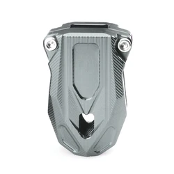 Premium Motorcycle Accessories CNC Key Cover Shell Cap & Keychain Keyring (Titanium nologo)