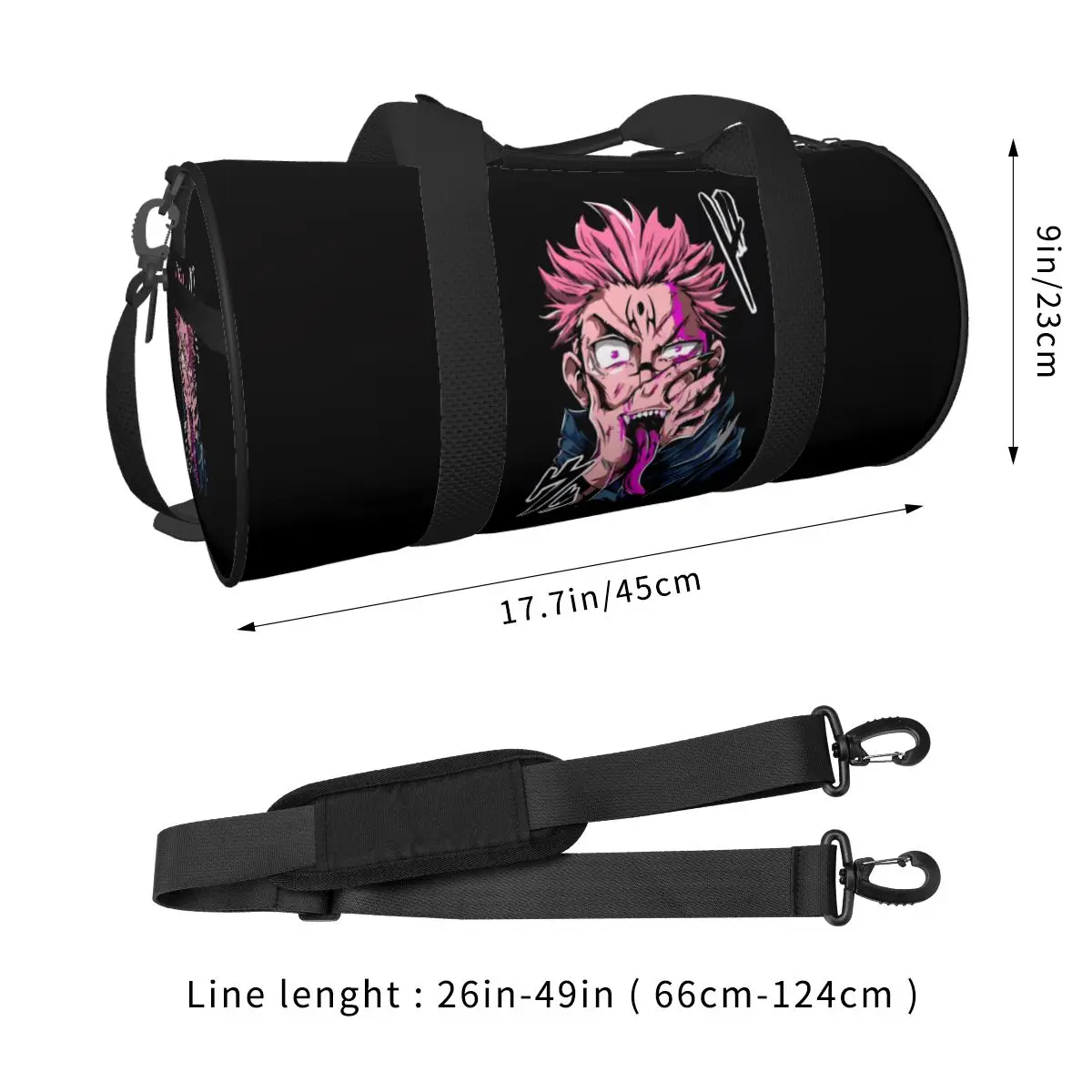 JJK Gojo Anime Gym Bag Cool Japanese Travel Sports Bags Couple Design with Shoes Novelty Fitness Bag Oxford Handbags 2