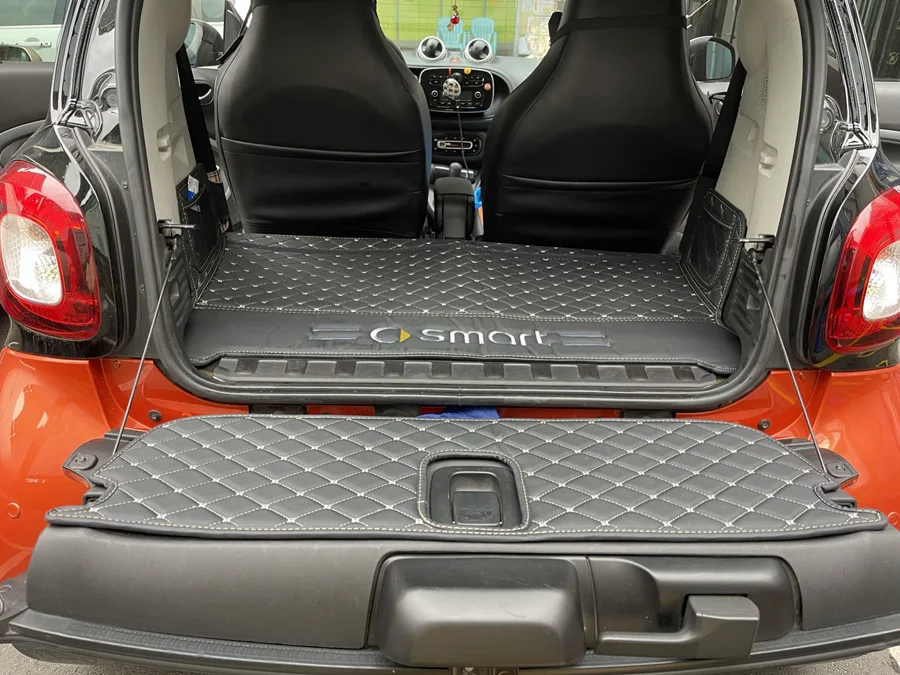 1pcs Waterproof Car Trunk Back Cover Pad Leather Rear Door Mat For Smart 451 Fortwo Smart 453 Fortwo Car Styling Accessories