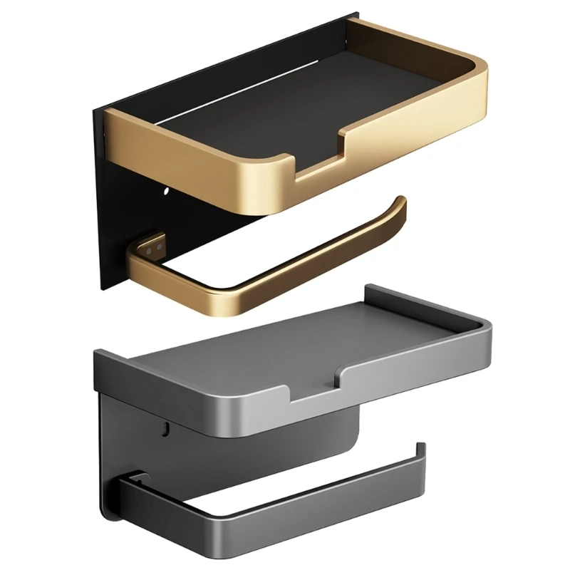 

Y1UB Bathroom Toilet Paper Holder Aluminum Alloy Roll Toilet Tissue Holder Rustproof Modern Tissue Roll Dispenser