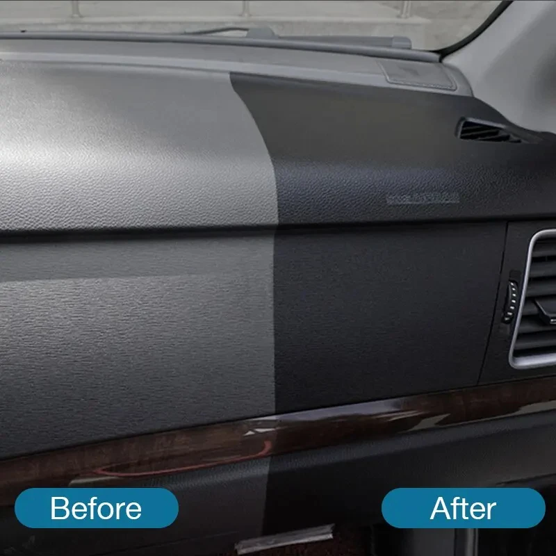 Plastic Leather Restorer Interior Trim Conditioner Polish Shine Cleaner Restore New Black Color Fading Repair Car Care Detail 2