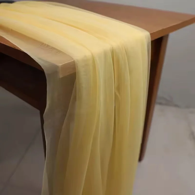Elegant Yellow Soft Tulle Fabric for Weddings and Formal Events