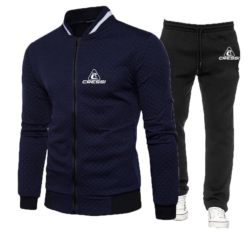 Scuba diving Cressi 2023 spring men's 2-piece sportswear round neck hooded sweatshirt+trousers men's pullover sportswear suit