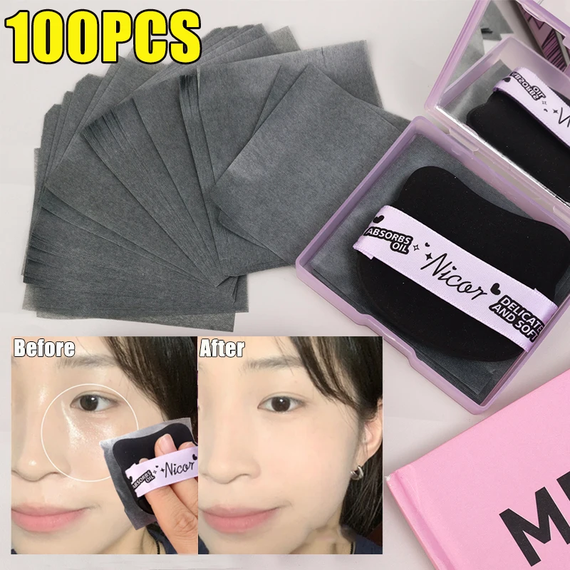 Oil Blotting Sheets with Makeup Puff 100pcs