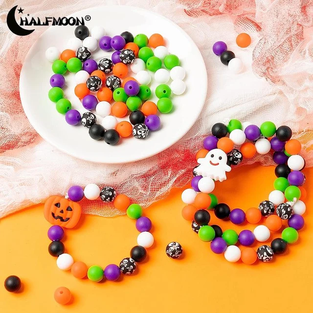 15mm round silicone bead kit | PURPLE HALLOWEEN MIX | 5 or 10 piece |  Sensory | Stim | fidget | scribe | lanyard | keychain | Pacifier