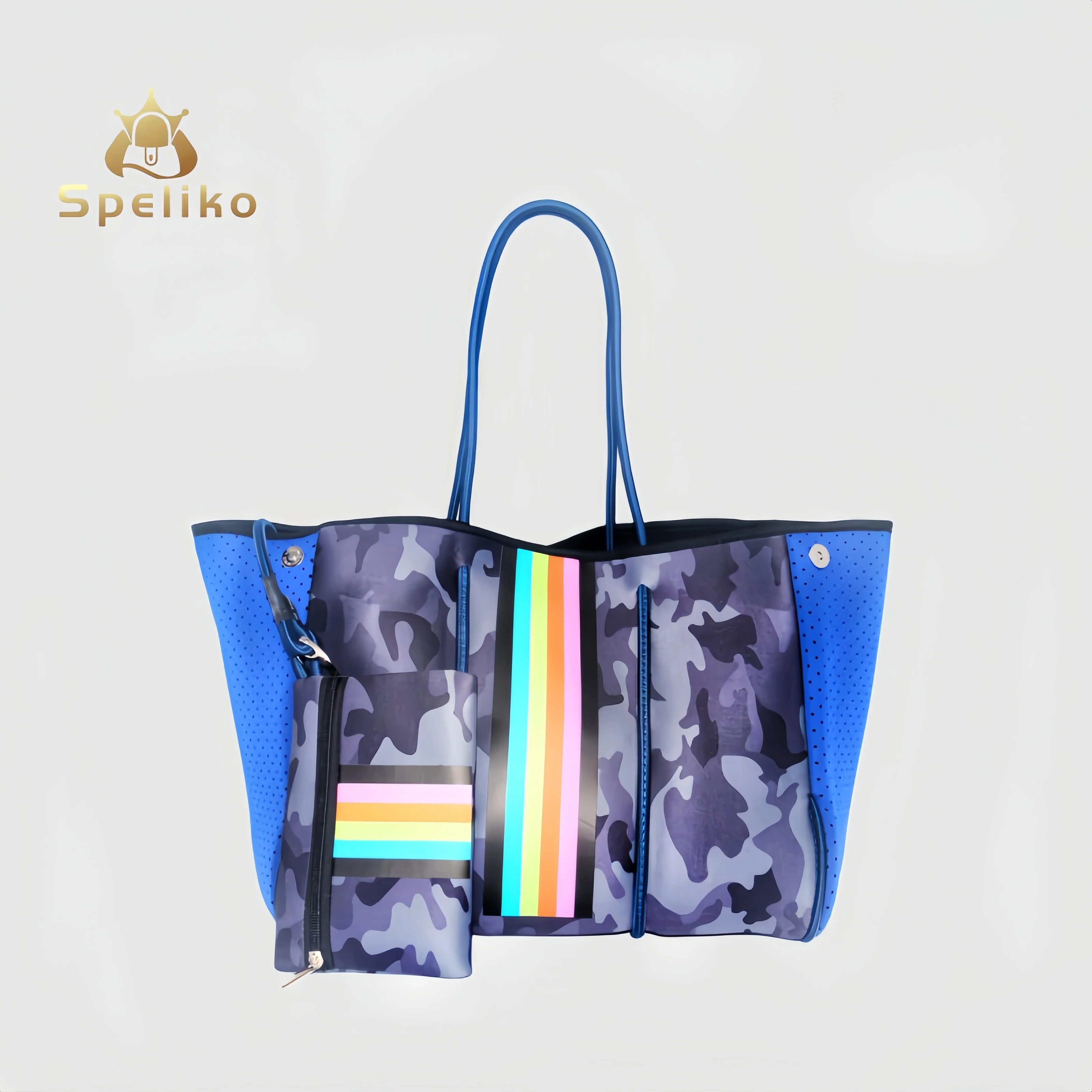 Clearance Sale Fashion Multipurpose Perforated Large Neoprene Tote Bag For Women,Summer Handbag Neoprene Tote Beach Bag