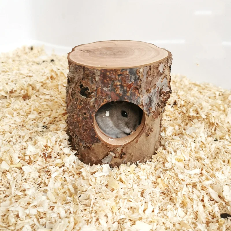 Hamster Escape Nest Wooden Nest Natural Teeth Grinding Supplies Golden Wire Bear Tree Cave Landscaping Supplies small pet tunnel,hamster cage tunnel,hamster toy maze