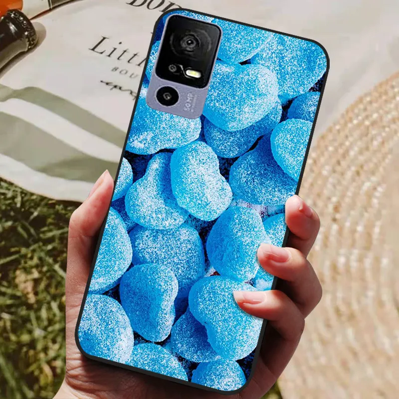 Silicone Back Cover Phone Case with Soft Bumper - Black