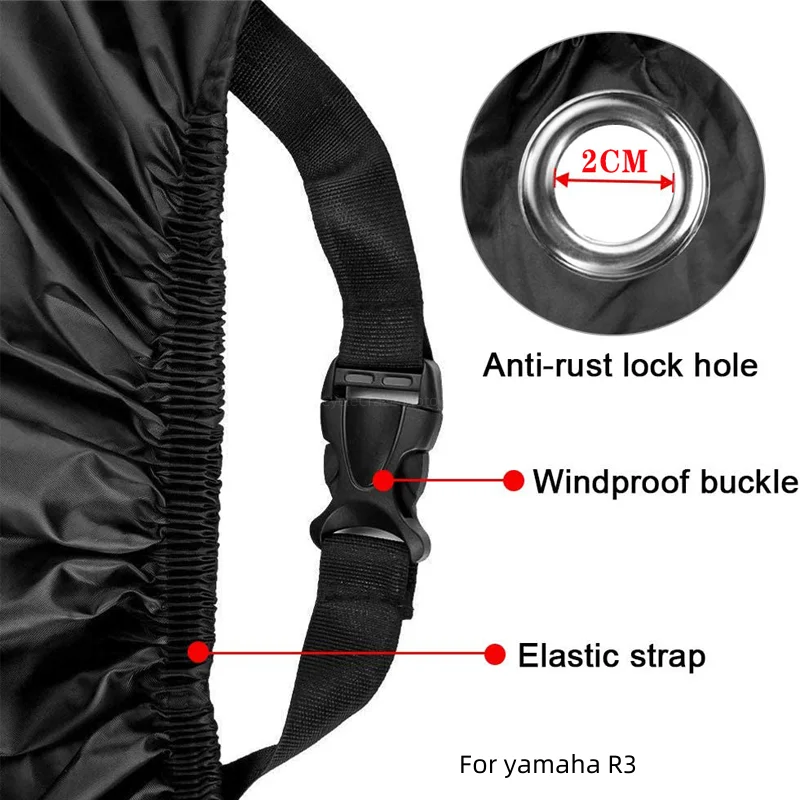 오토바이 커버 방수 야외 스쿠터 UV 보호기 먼지 레인 커버 야마하 YZFR3 YZF-R3 YZF R3 2015-2023 2022 2021 2020
