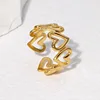 Bague Vintage en acier inoxydable pour femmes, anneau d'ouverture d'huile goutte à goutte blanche, Simple, couleur or, géométrique réglable, bijoux 2023