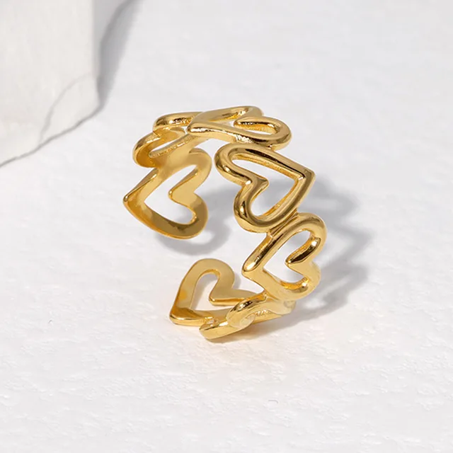 Bague Vintage en acier inoxydable pour femmes, anneau d'ouverture d'huile goutte à goutte blanche, Simple, couleur or, géométrique réglable, bijoux 2023