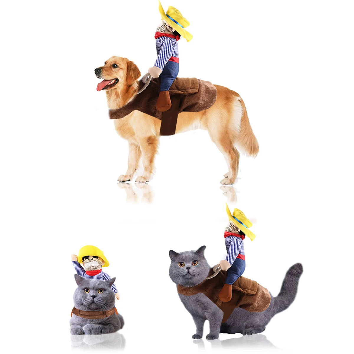Cowboy Pet Riding Costume 3