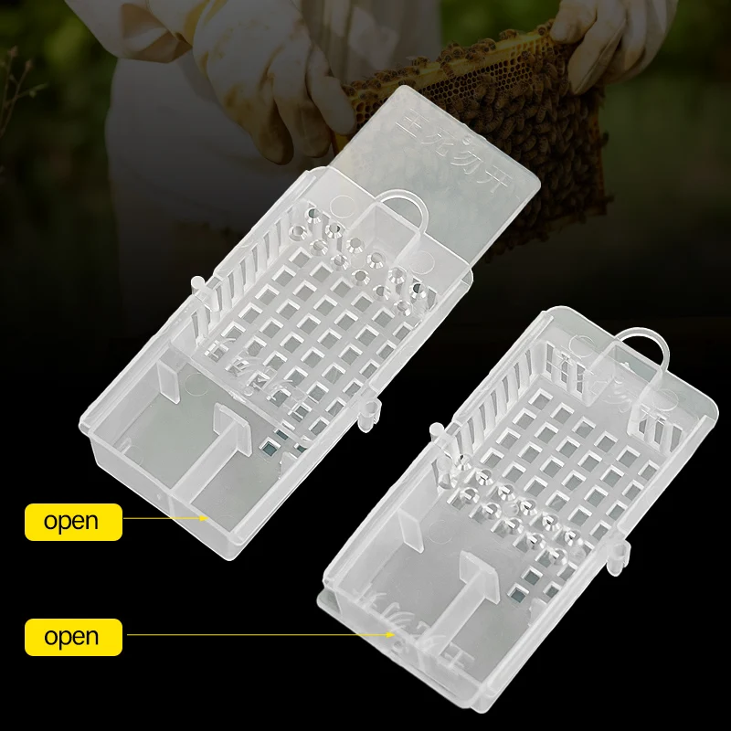 10 Pcs Queen Bee Cages Transparent Push-pull Queen Cage Bee Transport Prisoner Box Beekeeping Apiculture Beekeeper Rearing Tools