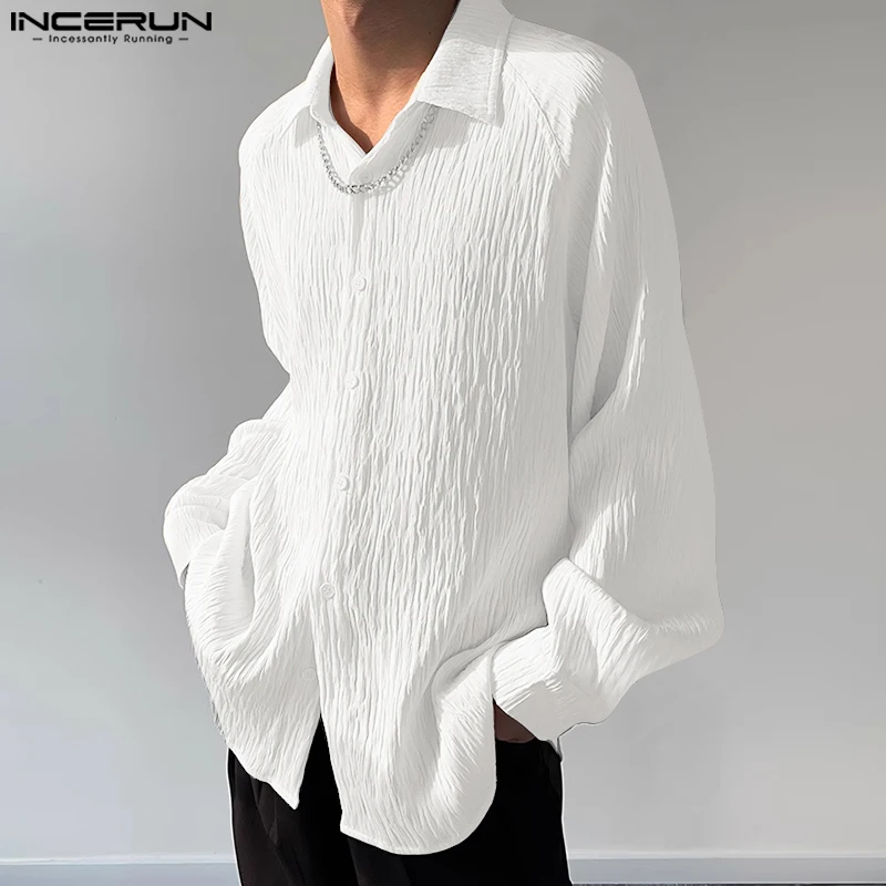 

Рубашка мужская однотонная с отложным воротником, длинным рукавом, на пуговицах