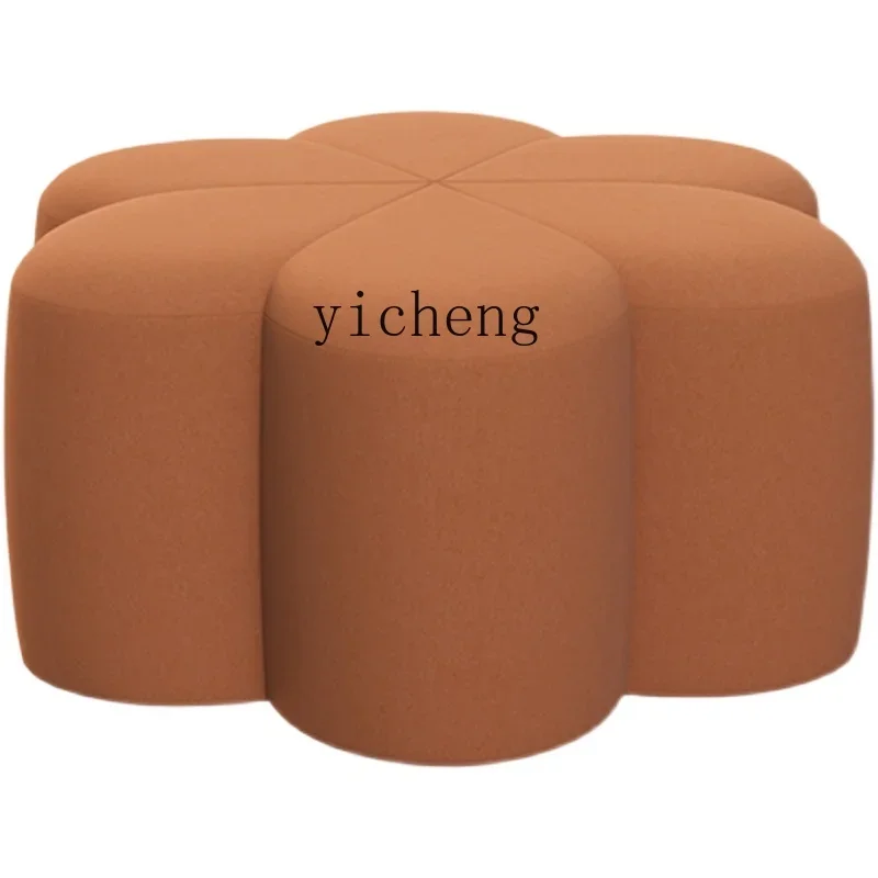 

YY Living Room Sofa Stool Nordic Shoes Low Stool Personality a Block of Wood Or Stone Household Flower Small round Stool