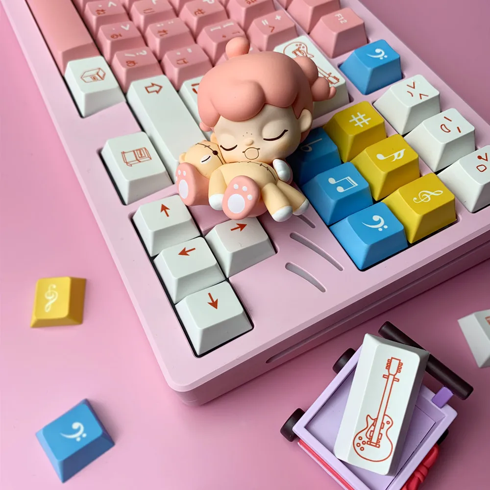Bochi Sauce Keycap para Teclado Mecânico Tema Anime Perfil de Cereja Rosa Sublimação Pbt 140 Teclas Japonês - Imagem 4