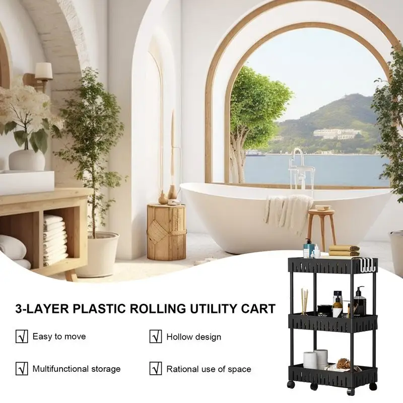 

Тележка-органайзер с крючками, вращающаяся на 360 градусов