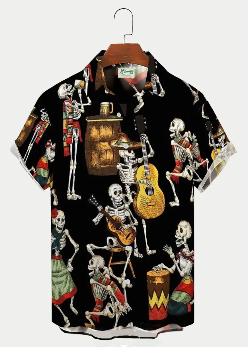 Violin Harajuku Men's/Women's Shirt 3D Printed Short Sleeve Shirt Summer Hawaiian Beach Style Top Lapel Shirt 3