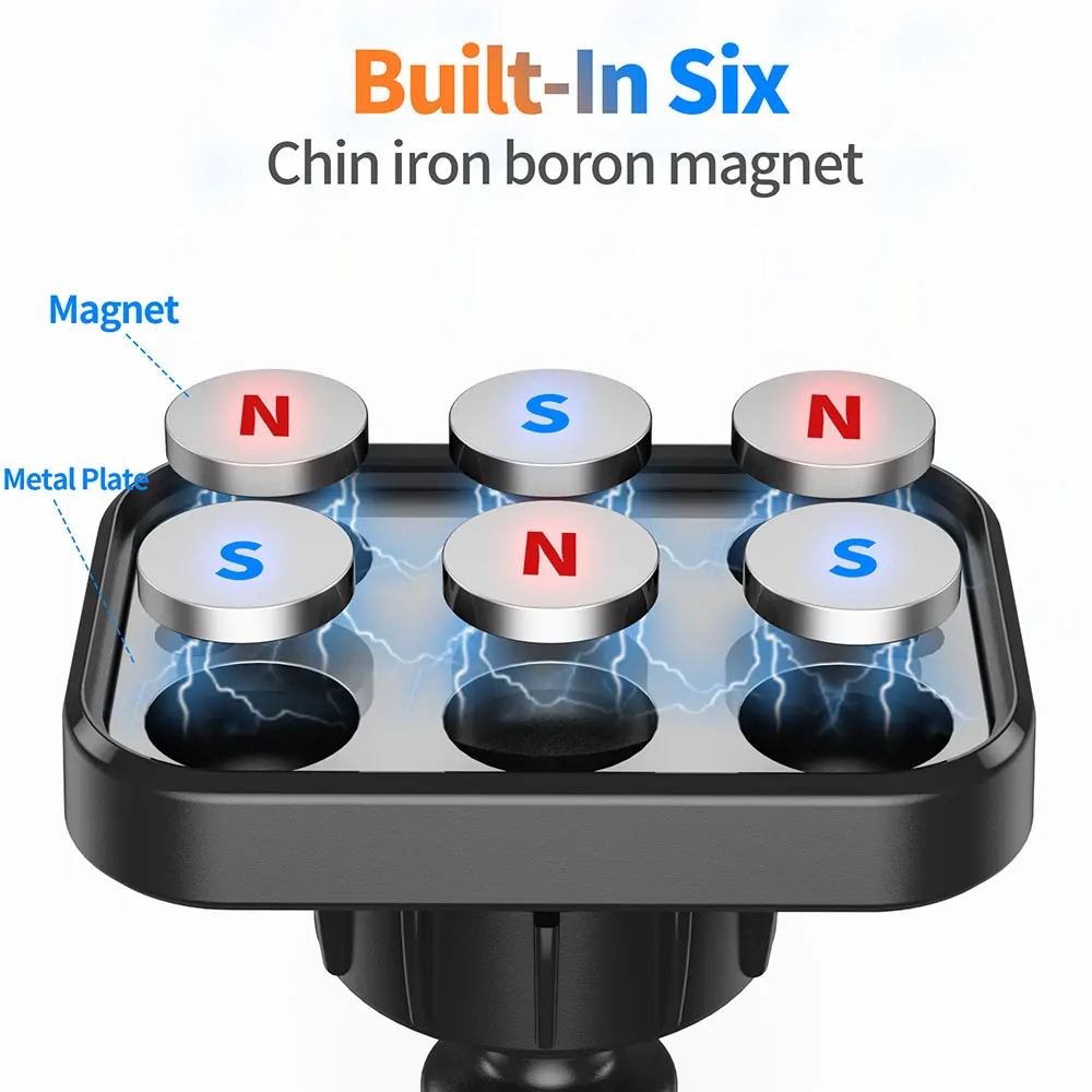 Magnetic Phone Holder Universal Car Phone Holder Strong Magnet Car Mount for Windshield and Dashboard for iPhone Samsung